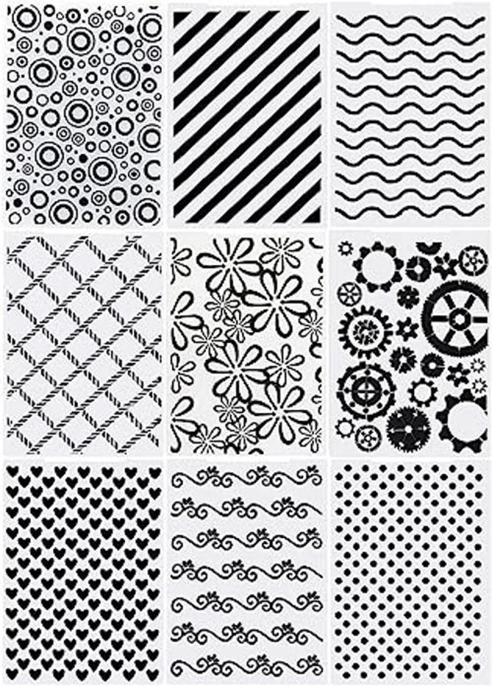 9 carpetas de plástico en relieve plantilla para hacer