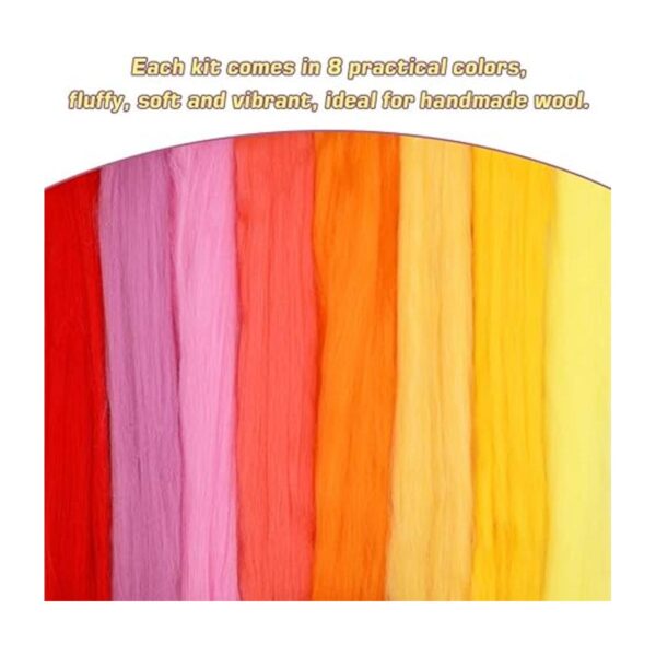 Needle Felting Wool 80 g 8 Colors Nature Wool Roving_5
