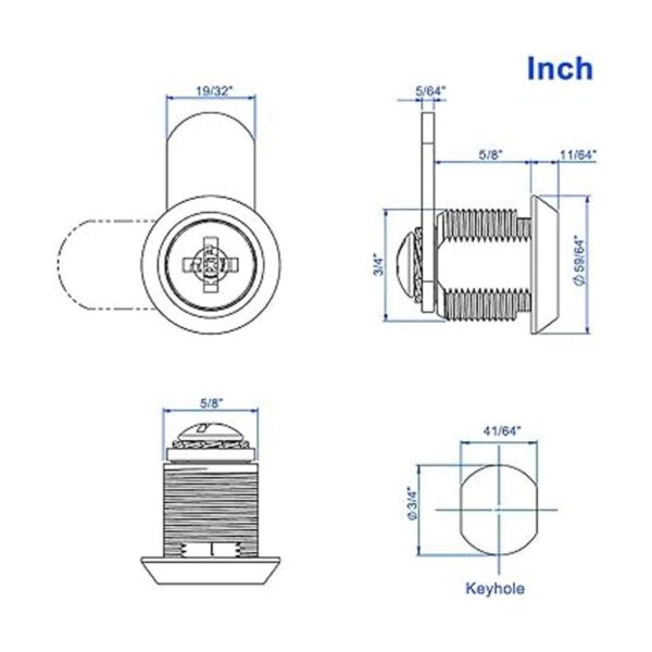 WOOCH Cerradura de leva para gabinete 58 pulgadas