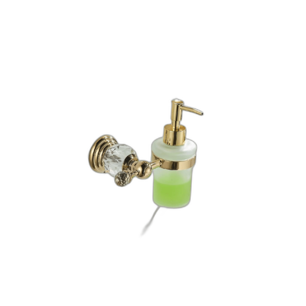 WOLIBEER Dispensador de jabón de cristal dorado