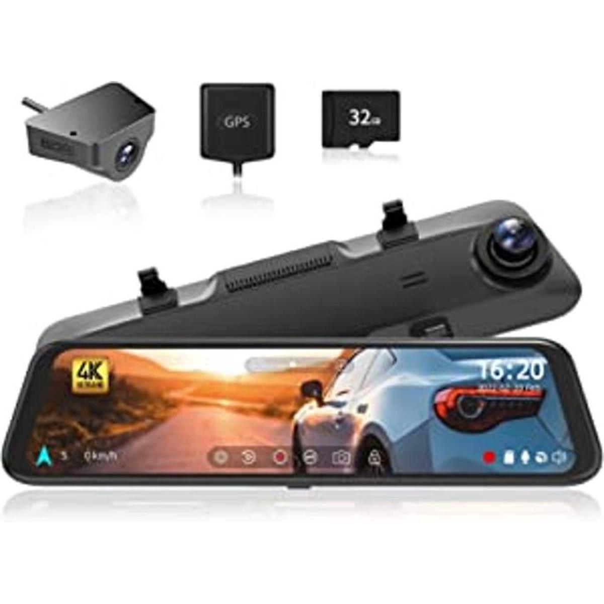 WOLFBOX G850 Cámara de espejo 4K para salpicadero cámara