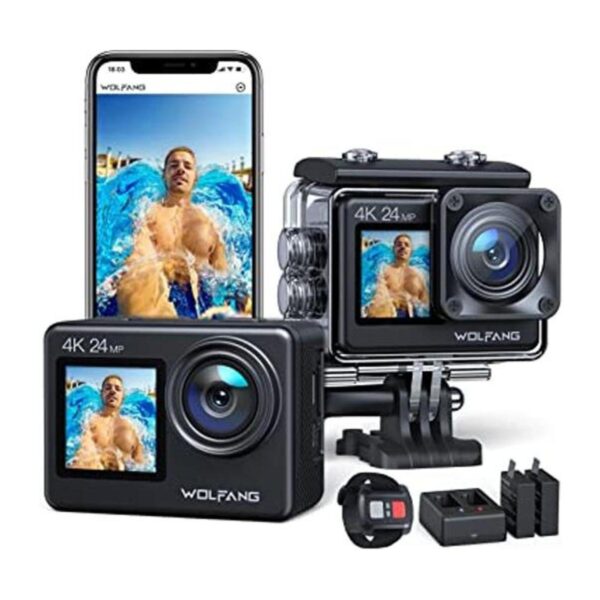 WOLFANG GA200 Cámara de acción 4K 24MP impermeable 40M_1