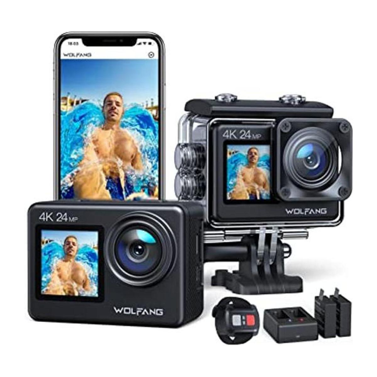 WOLFANG GA200 Cámara de acción 4K 24MP impermeable 40M