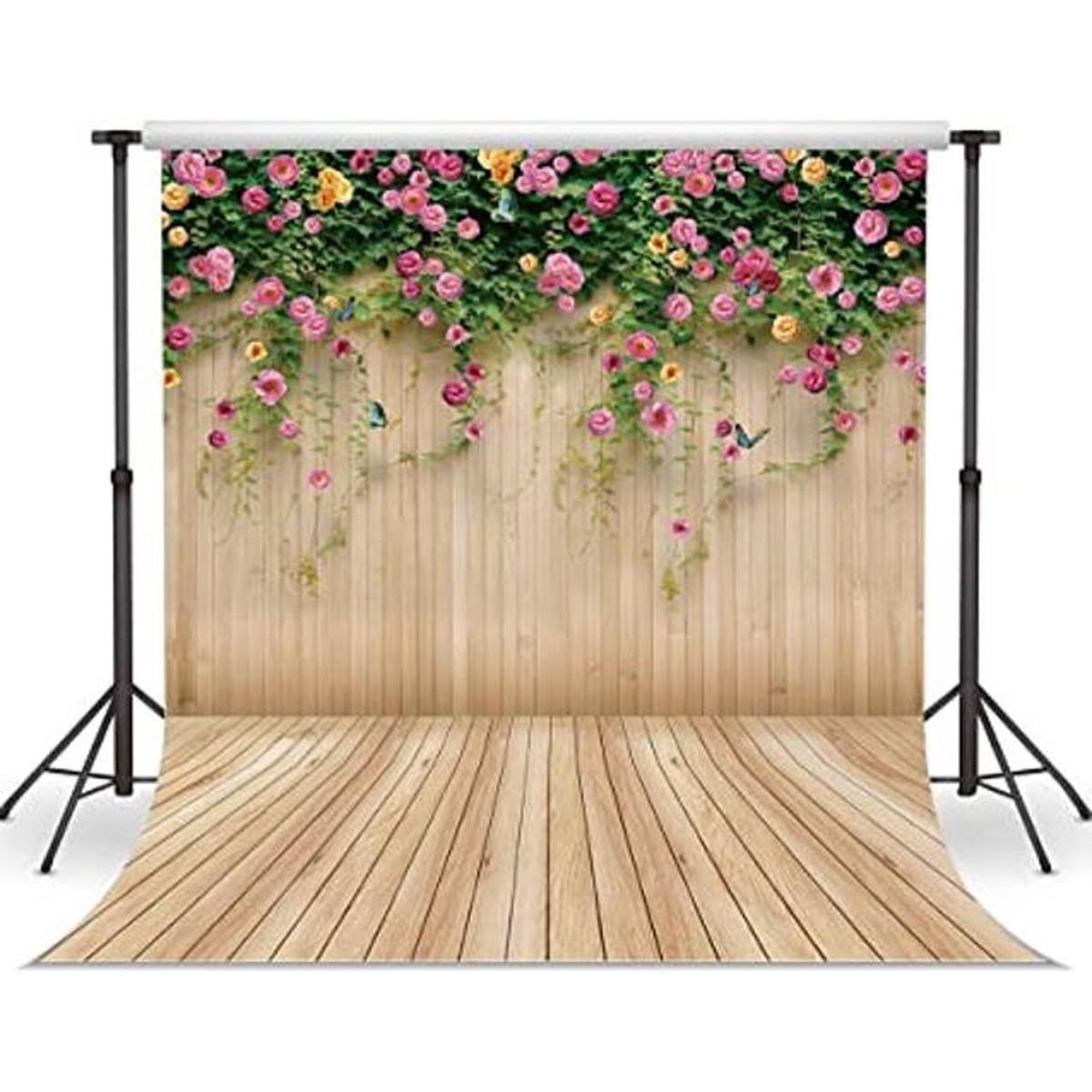 WOLADA Telón de fondo de pared de flores de 10 x 10 pies