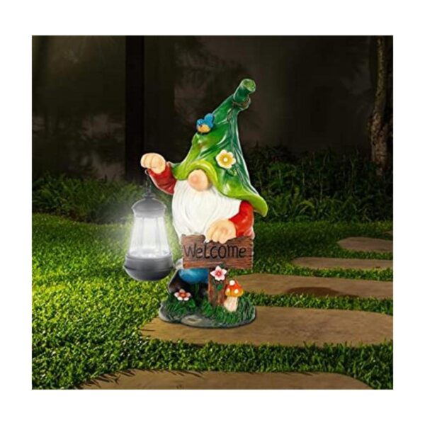 WOGOON Estatua de gnomo de jardín figura de resina con_1