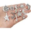 100 piezas de suministros de manualidades mixtos de plata