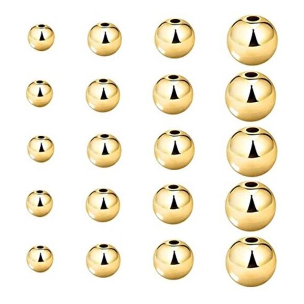 Mezcla de 200 cuentas plateadas en oro de 14 quilates