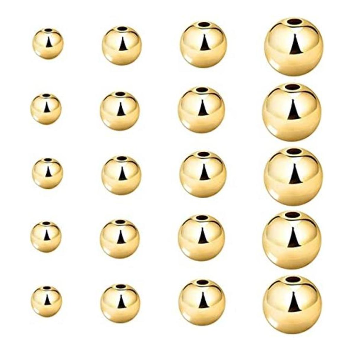 Mezcla de 200 cuentas plateadas en oro de 14 quilates