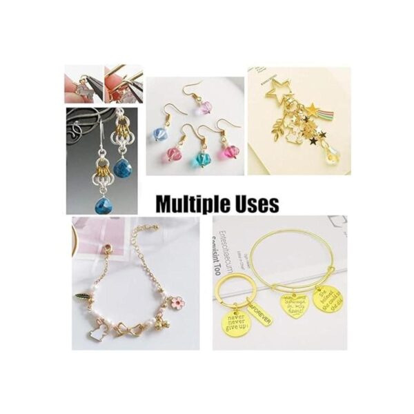 100 anillos divididos de acero inoxidable chapados en oro_4