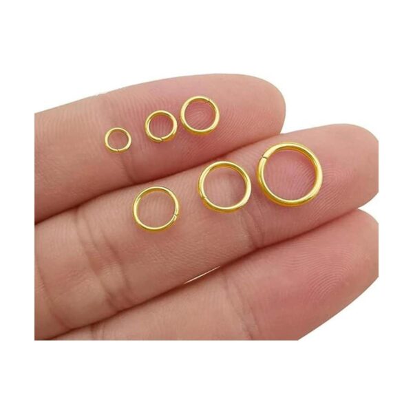100 anillos divididos de acero inoxidable chapados en oro_3
