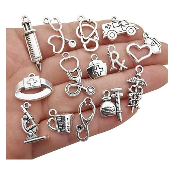 70 piezas de suministros de manualidades dijes de plata_3