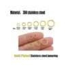 100 anillos divididos de acero inoxidable chapados en oro_2