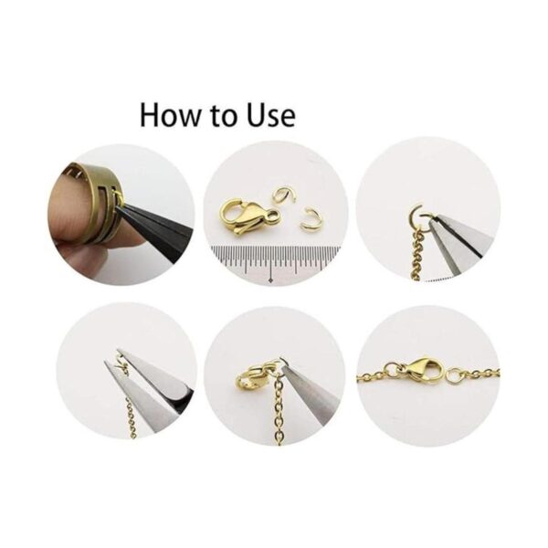 100 anillos divididos de acero inoxidable chapados en oro_5