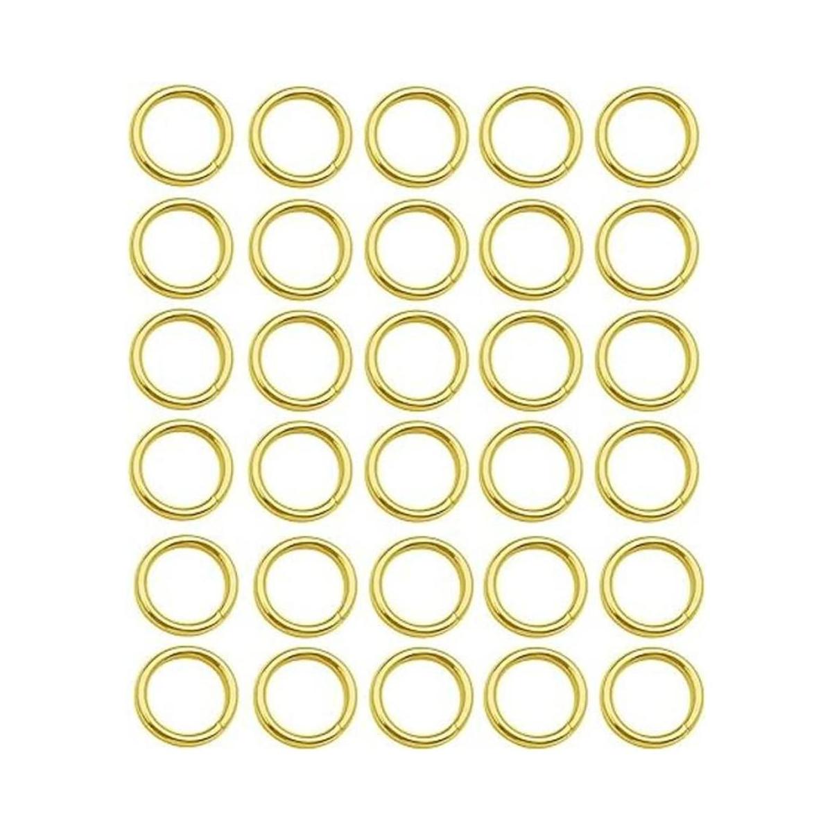 100 anillos divididos de acero inoxidable chapados en oro