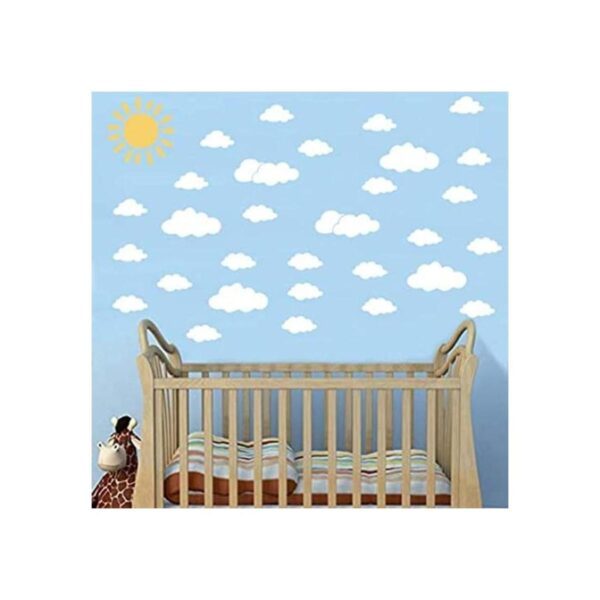 WMdecal Sun and 30pcs White Clouds Pegatinas de pared de_1