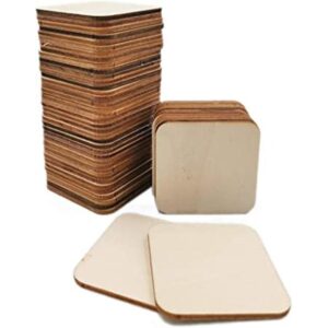 WLIANG 50 piezas de madera sin terminar cuadrados de