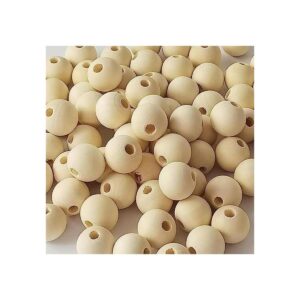 WLIANG 100 cuentas de madera natural de 0.984 in 1