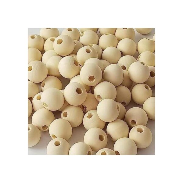 WLIANG 100 cuentas de madera natural de 0.984 in 1