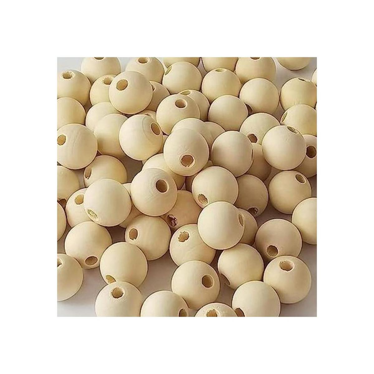 WLIANG 100 cuentas de madera natural de 0.984 in 1