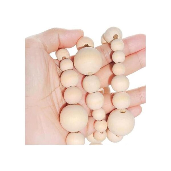 WLIANG 100 cuentas de madera natural de 0.984 in 1