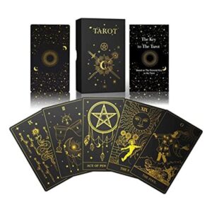 WJPC Tarjetas de tarot de lámina dorada con juego de_1