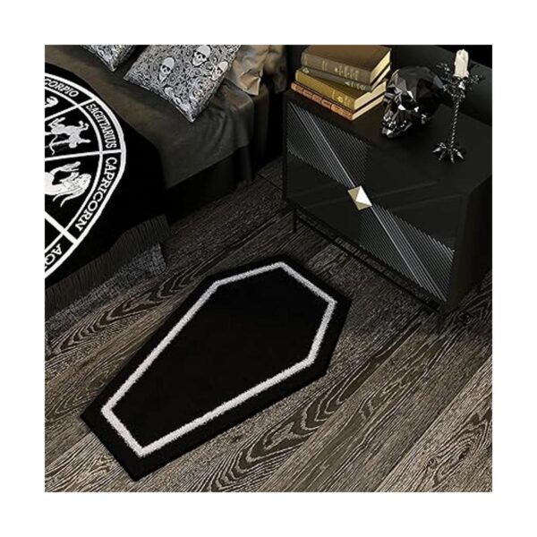 Tapete de baño de ataúd para Halloween decoración gótica_4