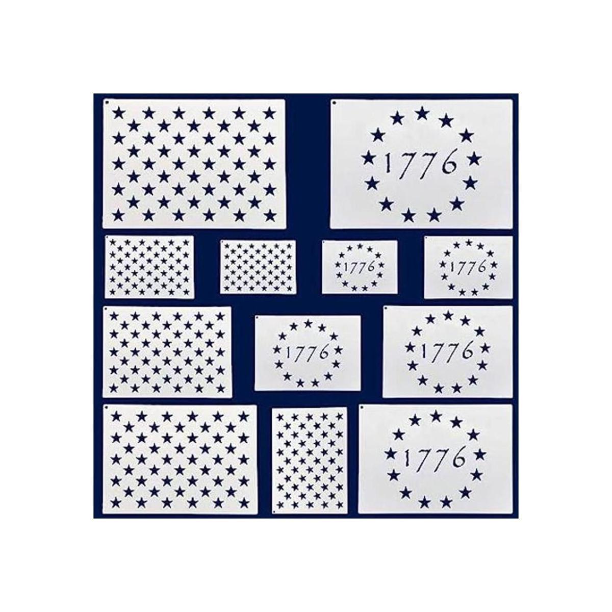 Plantillas de bandera estadounidense de 50 estrellas y 13