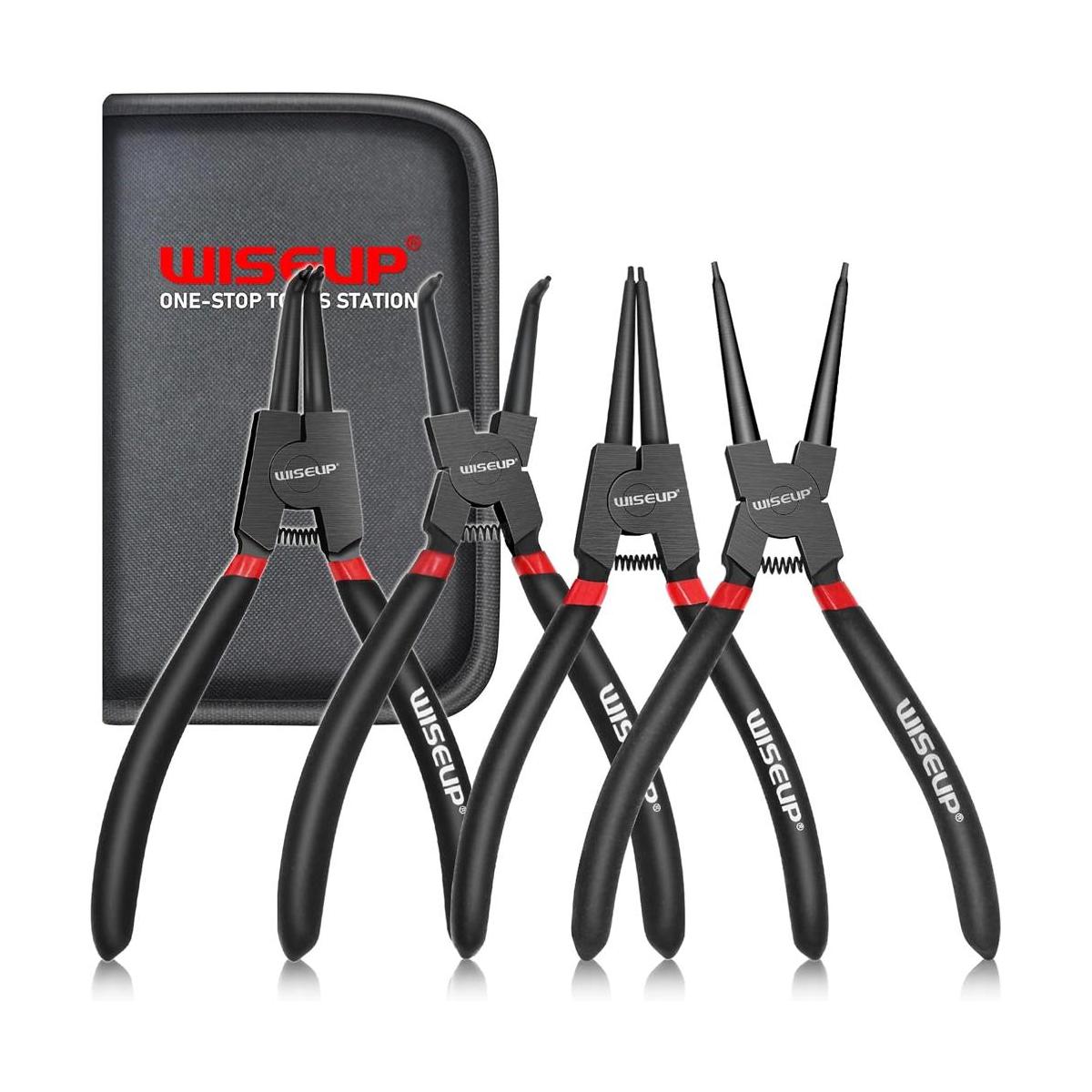 WISEUP Juego de alicates de anillo a presión resistentes