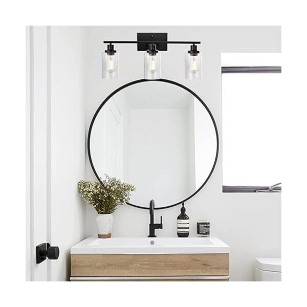 WINSHEN Lámpara de pared con 3 luces color negro mate para_2