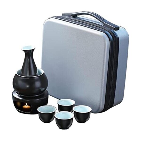 WINIAER Juego de sake de cerámica con olla calentadora