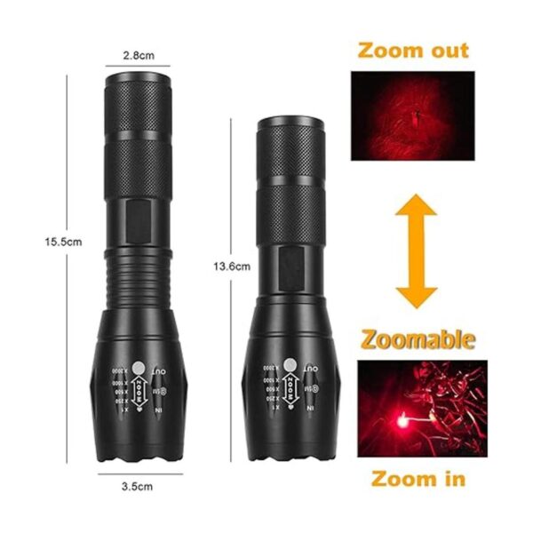 Linterna LED de luz roja 1000 lúmenes luz depredadora_3