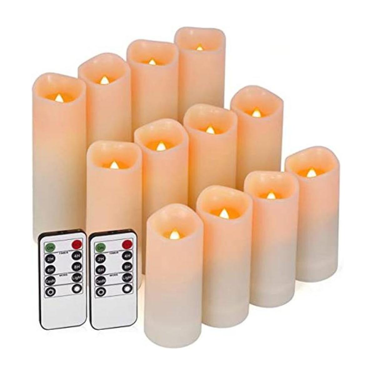 Enido Velas sin llama LED paquete exquisito de 12 velas