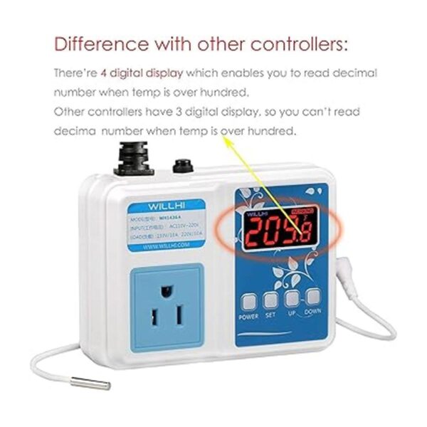 WILLHI WH1436A Termostato Switch Sous Vide NTC 10K con_3