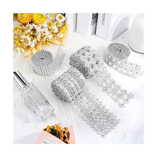 4 rollos de 8 yardas con forma de flor de diamantes de