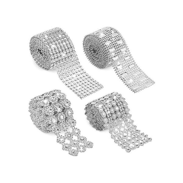 4 rollos de 8 yardas con forma de flor de diamantes de