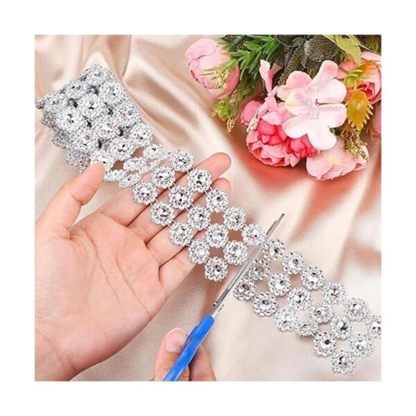 4 rollos de 8 yardas con forma de flor de diamantes de
