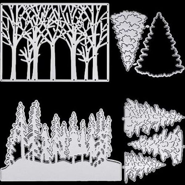 4 troqueles de metal para árbol de Navidad troqueles de