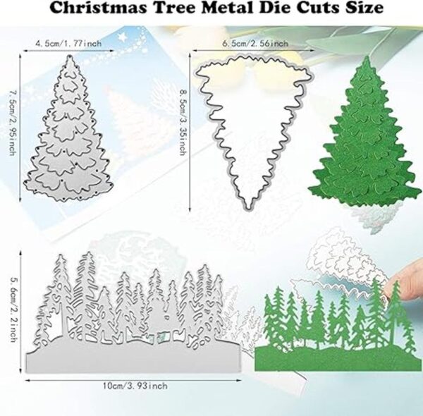 4 troqueles de metal para árbol de Navidad troqueles de