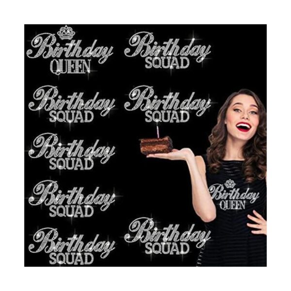 8 piezas de cumpleaños Queen Squad transferencia de