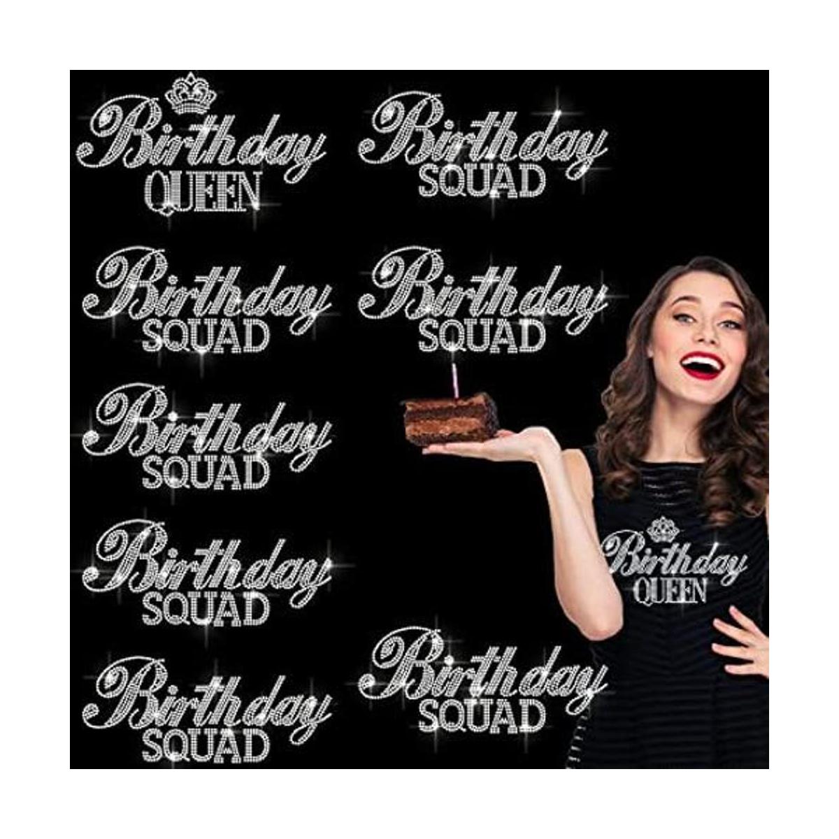 8 piezas de cumpleaños Queen Squad transferencia de