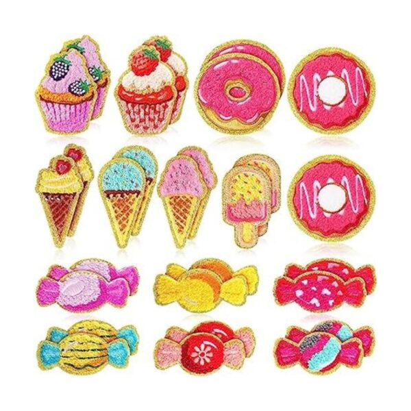 28 parches autoadhesivos de chenilla para cupcakes