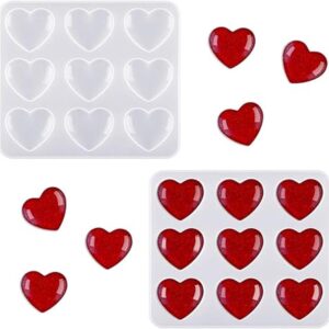 WILLBOND Moldes de resina en forma de corazón molde de