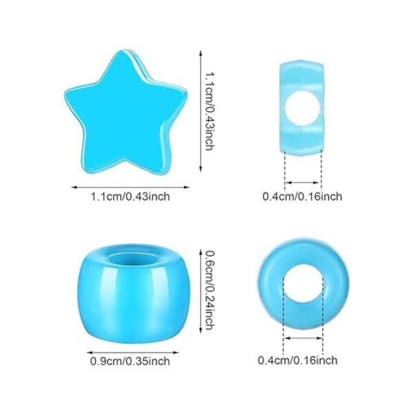 500 piezas coloridas Pony Beads Star Pony Beads forma