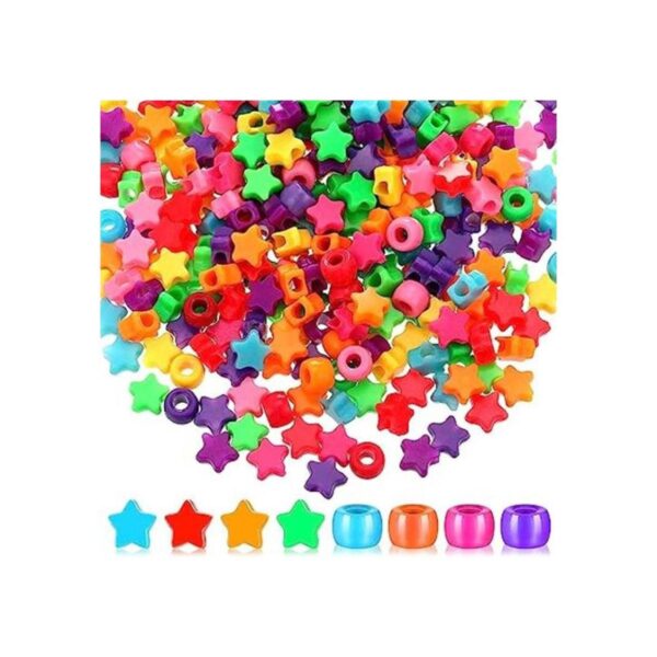 500 piezas coloridas Pony Beads Star Pony Beads forma