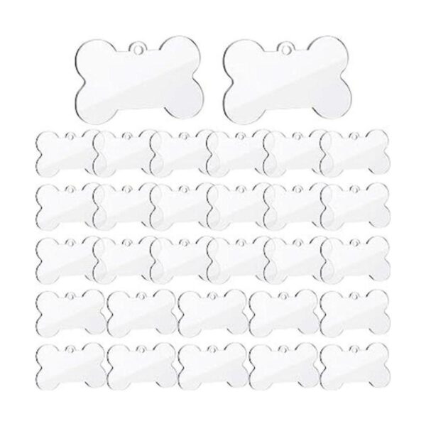 30 etiquetas de sublimación en blanco para perro llavero