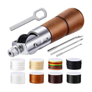 Kit de punzón de costura de cuero de 12 piezas con juego