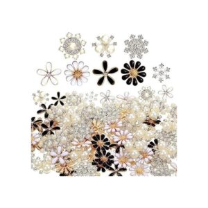 80 botones de diamantes de imitación botones de perlas_1