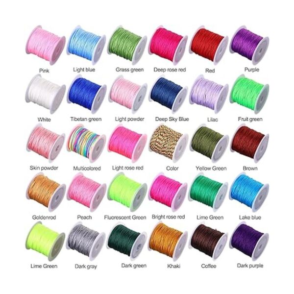 30 rollos de 30 colores de 0.031 in de cuerda de nailon