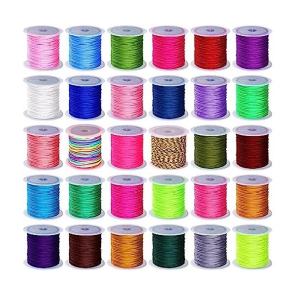 30 rollos de 30 colores de 0.031 in de cuerda de nailon