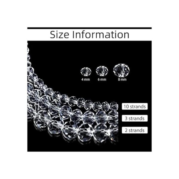 1900 cuentas de cristal de 0.157 in 0.236 in 0.315 in